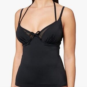 Pour Moi Black Space Tankini Top 34C NWT Built-In Bra